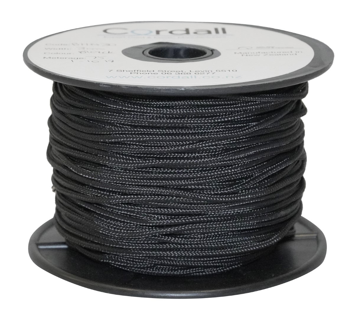 Classic Sash Cord 3mm Black 100m reel